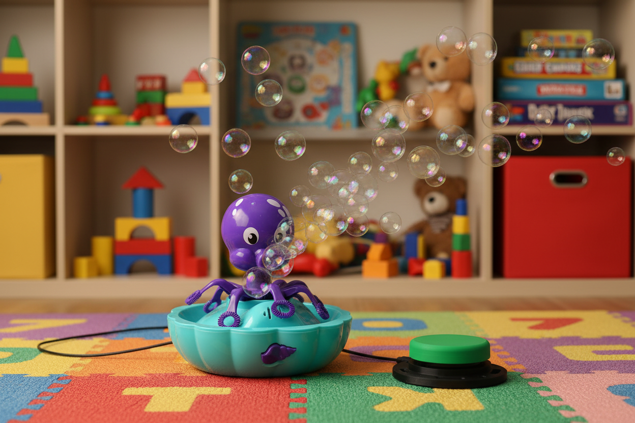 Switch-Adapted Octopus Bubble Blower